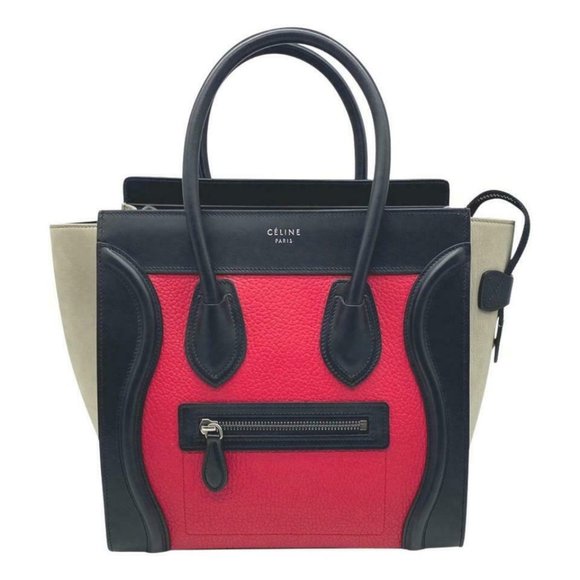 Celine Handbags - Céline Luggage Grained Calfskin Tri-color Micro